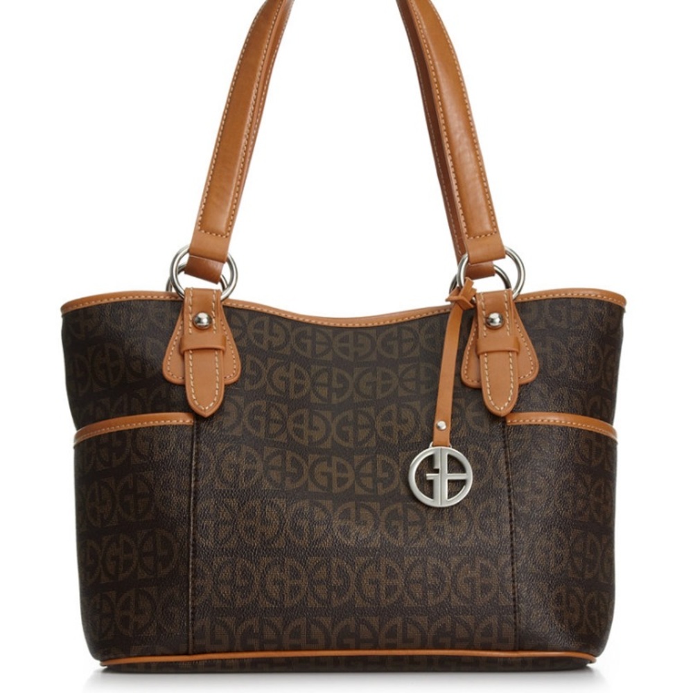 Giani Bernini Signature Brown Tote Bag | Everyday Shoulder Purse